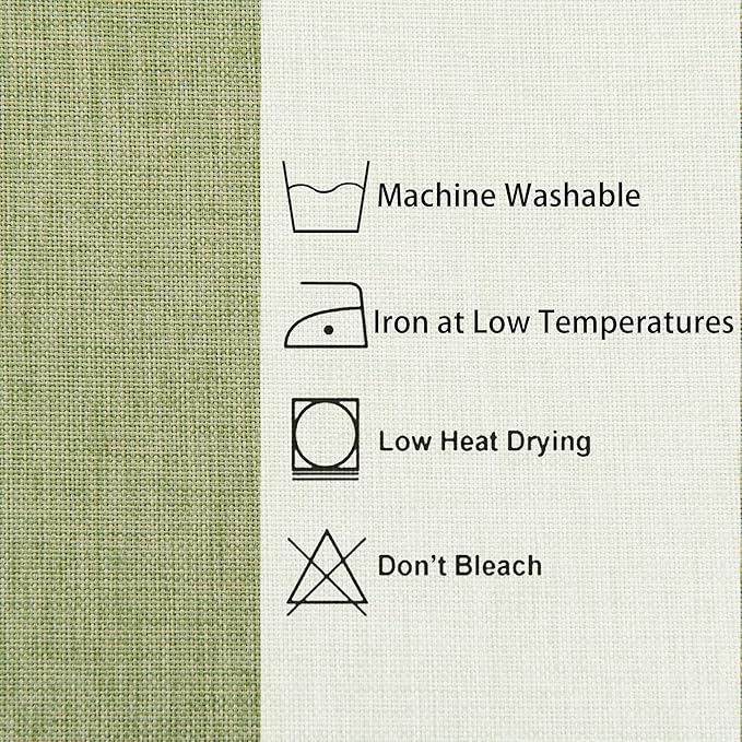 Hiasan Faux Linen Rectangle Tablecloth - Wrinkle and Stain Resistant Washable Table Cloth for Kitchen Dining Room Holiday Table Cover for Dinner, Green, 60 x 120 Inch