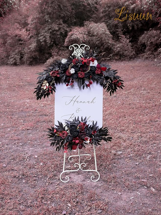 Wedding Arch Flowers, Artificial Flowers for Decoration, Large Flower Swag for Boho Styles Wedding Ceremony Floral Decor - Pack of 2