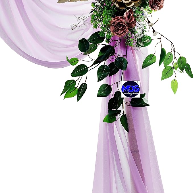 MDS Halloween Chiffon Draping Fabric - 2 Panel, 30" Wide x 20ft Long - Sheer Spooky Arbor & Canopy Drapery for Haunted House Backdrops, Party Ceilings, DIY Costumes & Themed Events - Orchid