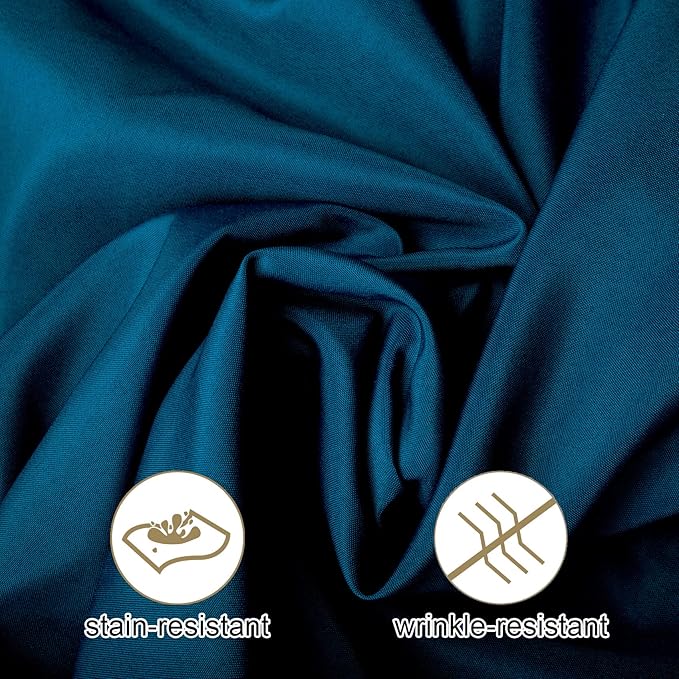 Ascoza 2pack 90x132 Inch Peacock Blue Rectangular Tablecloth 8 Feet Table Cloth in Polyester Fabric for Wedding/Banquet/Restaurant/Parties
