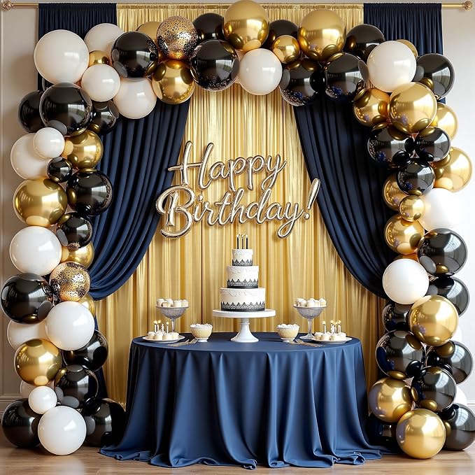 PartyVillage 30x10FT Gold Sequin Backdrop Curtain -6 Panels 5x10FT Wrinkle Free Shimmer Back Drop Cloth, Glitter Backdrop Drapes for Photography, Birthday, Wedding, Graduation Background