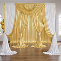 PartyVillage 30x10FT Gold Sequin Backdrop Curtain -6 Panels 5x10FT Wrinkle Free Shimmer Back Drop Cloth, Glitter Backdrop Drapes for Photography, Birthday, Wedding, Graduation Background
