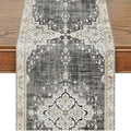 Snycler Table Runner Boho Table Runners Vintage Elegant Farmhouse Table Center Linen Decor for Home Dining Party Entrance (13x48 Inch) Black
