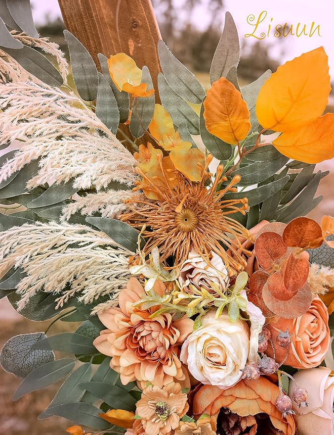 Wedding Arch Flowers, Artificial Flowers for Decoration, Large Flower Swag for Boho Styles Wedding Ceremony Floral Decor - Pack of 2