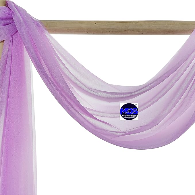MDS Halloween Chiffon Draping Fabric - 1 Panel, 30" Wide x 20ft Long - Sheer Spooky Arbor & Canopy Drapery for Haunted House Backdrops, Party Ceilings, DIY Costumes & Themed Events - Orchid