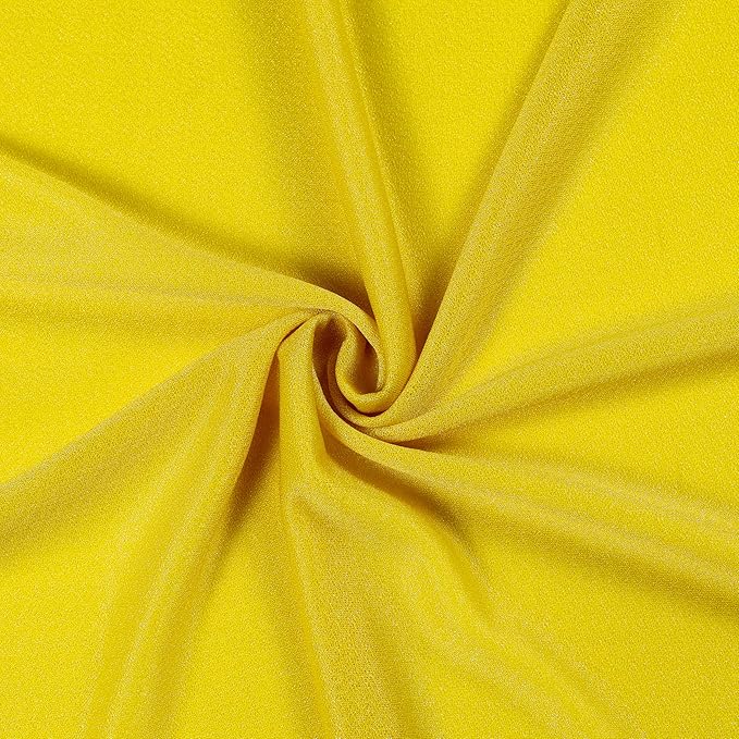 VDS Pack of 1 Panel (30 Inch X 50 Feet) Wedding Arch Draping Fabric Sheer Chiffon Fabric Drapery for Wedding Ceremony Reception Swag Backdrop Canopy Chuppah ARBO Altars Decoration (Yellow)
