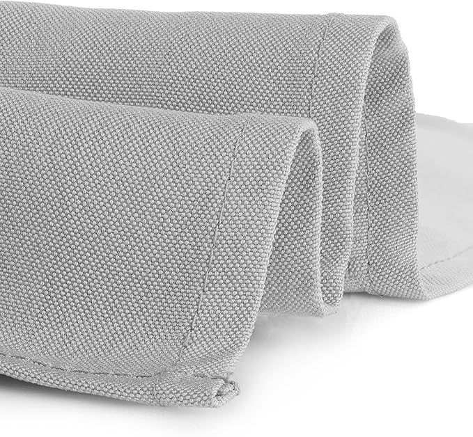 Gee Di Moda Square Tablecloth - 52 x 52 Inch Silver Table Cloth for Small Square or Round Tables - Heavy Duty Washable Fabric - for Buffet Table, Holiday Party, Dinner, Wedding & Baby Shower