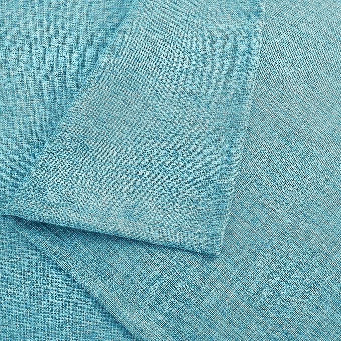 Hiasan 2 Pack Faux Linen Rectangle Tablecloth - Wrinkle and Stain Resistant Washable Table Cloth for Kitchen Dining Room Holiday Table Cover for Dinner, Teal, 60 x 140 Inch