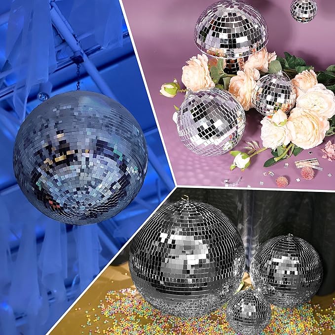 PP OPOUNT 2360 PCS Disco Tiles, 5 x 5 mm Self Adhesive Mirror Tiles, Real Glass Disco Ball Tiles for Crafts, DIY Disco Ball, Photo Frame, Art Collage, Interior Decoration (Silver-Gray)
