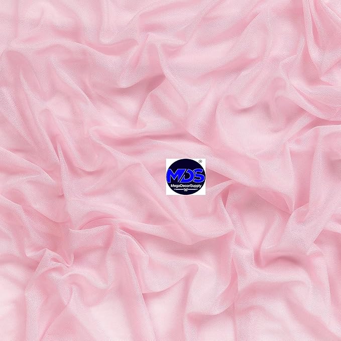 MDS Halloween Chiffon Draping Fabric - 1 Panel, 30" Wide x 100ft Long - Sheer Spooky Arbor & Canopy Drapery for Haunted House Backdrops, Party Ceilings, DIY Costumes & Themed Events - Blush Pink