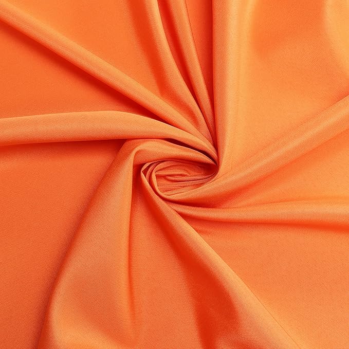 sancua Round Tablecloth - 48 Inch - Water Resistant Spill Proof Washable Polyester Table Cloth Decorative Fabric Table Cover for Dining Tables, Buffet Parties and Camping, Orange