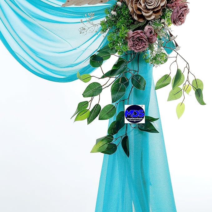 MDS Halloween Chiffon Draping Fabric - 1 Panel, 30" Wide x 40ft Long - Sheer Spooky Arbor & Canopy Drapery for Haunted House Backdrops, Party Ceilings, DIY Costumes & Themed Events - Peacock Blue