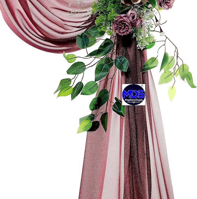 MDS Halloween Chiffon Draping Fabric - 1 Panel, 30" Wide x 40ft Long - Sheer Spooky Arbor & Canopy Drapery for Haunted House Backdrops, Party Ceilings, DIY Costumes & Themed Events - Burgundy