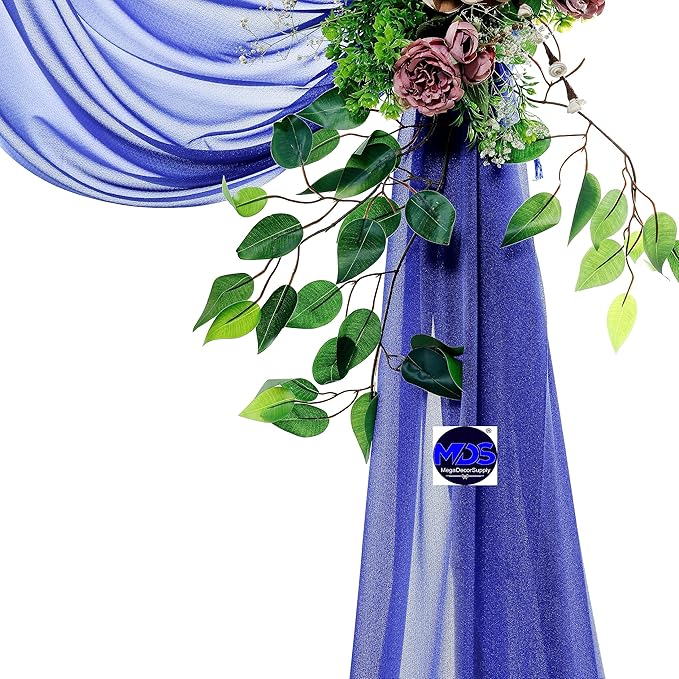 MDS Halloween Chiffon Draping Fabric - 1 Panel, 30" Wide x 30ft Long - Sheer Spooky Arbor & Canopy Drapery for Haunted House Backdrops, Party Ceilings, DIY Costumes & Themed Events - Royal Blue
