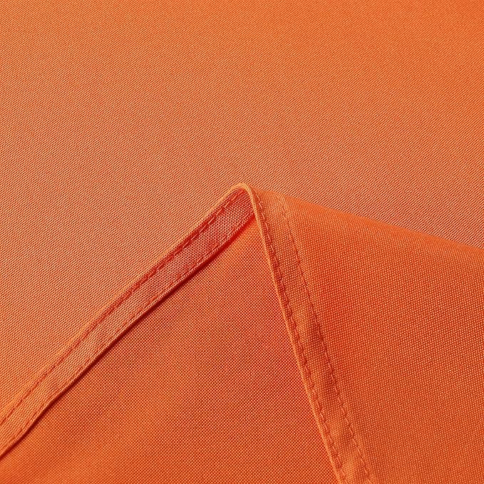 sancua Round Tablecloth - 60 Inch - Water Resistant Spill Proof Washable Polyester Table Cloth Decorative Fabric Table Cover for Dining Tables, Buffet Parties and Camping, Orange