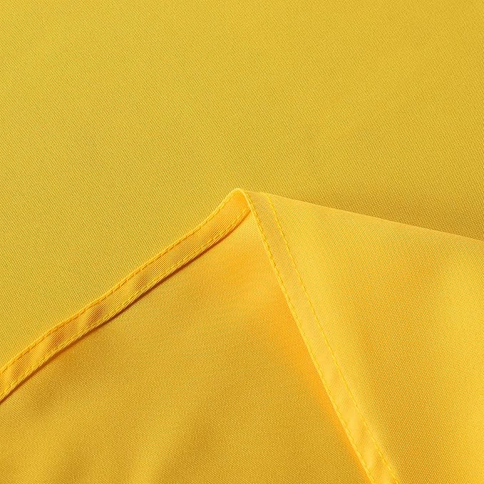 sancua Round Tablecloth - 48 Inch - Water Resistant Spill Proof Washable Polyester Table Cloth Decorative Fabric Table Cover for Dining Tables, Buffet Parties and Camping, Yellow