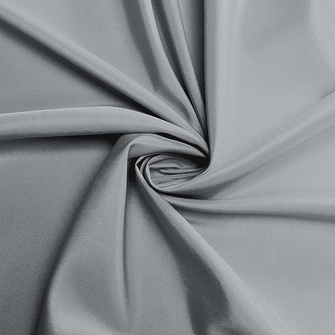 sancua Round Tablecloth - 108 Inch - Water Resistant Spill Proof Washable Polyester Table Cloth Decorative Fabric Table Cover for Dining Tables, Buffet Parties and Camping, Silver Grey