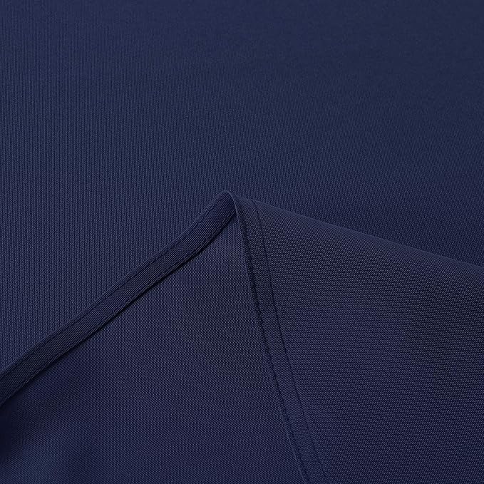 sancua Round Tablecloth - 108 Inch - Water Resistant Spill Proof Washable Polyester Table Cloth Decorative Fabric Table Cover for Dining Tables, Buffet Parties and Camping, Navy