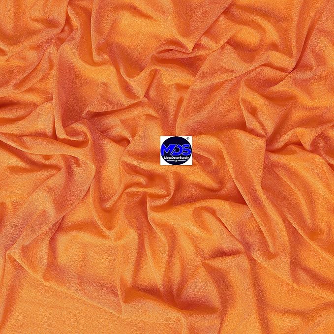 MDS Halloween Chiffon Draping Fabric - 2 Panel, 30" Wide x 75ft Long - Sheer Spooky Arbor & Canopy Drapery for Haunted House Backdrops, Party Ceilings, DIY Costumes & Themed Events - Orange