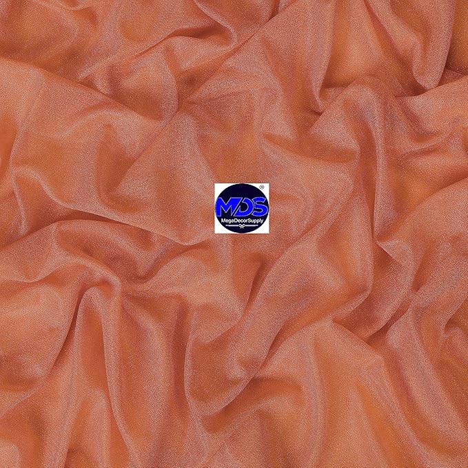 MDS Halloween Chiffon Draping Fabric - 1 Panel, 30" Wide x 30ft Long - Sheer Spooky Arbor & Canopy Drapery for Haunted House Backdrops, Party Ceilings, DIY Costumes & Themed Events - Coral Peach
