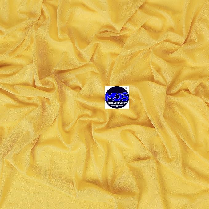 MDS Halloween Chiffon Draping Fabric - 1 Panel, 30" Wide x 75ft Long - Sheer Spooky Arbor & Canopy Drapery for Haunted House Backdrops, Party Ceilings, DIY Costumes & Themed Events - Gold
