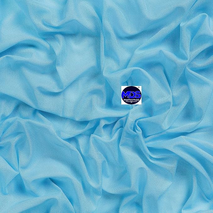 MDS Halloween Chiffon Draping Fabric - 1 Panel, 30" Wide x 100ft Long - Sheer Spooky Arbor & Canopy Drapery for Haunted House Backdrops, Party Ceilings, DIY Costumes & Themed Events - Turquoise