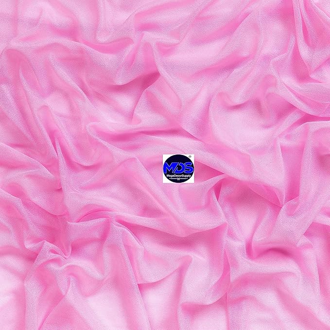MDS Halloween Chiffon Draping Fabric - 1 Panel, 30" Wide x 20ft Long - Sheer Spooky Arbor & Canopy Drapery for Haunted House Backdrops, Party Ceilings, DIY Costumes & Themed Events - Bubblegum Pink